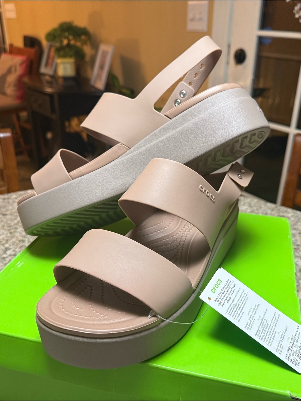 CROCS Women's Platform Slingback Sandal in Light Blush